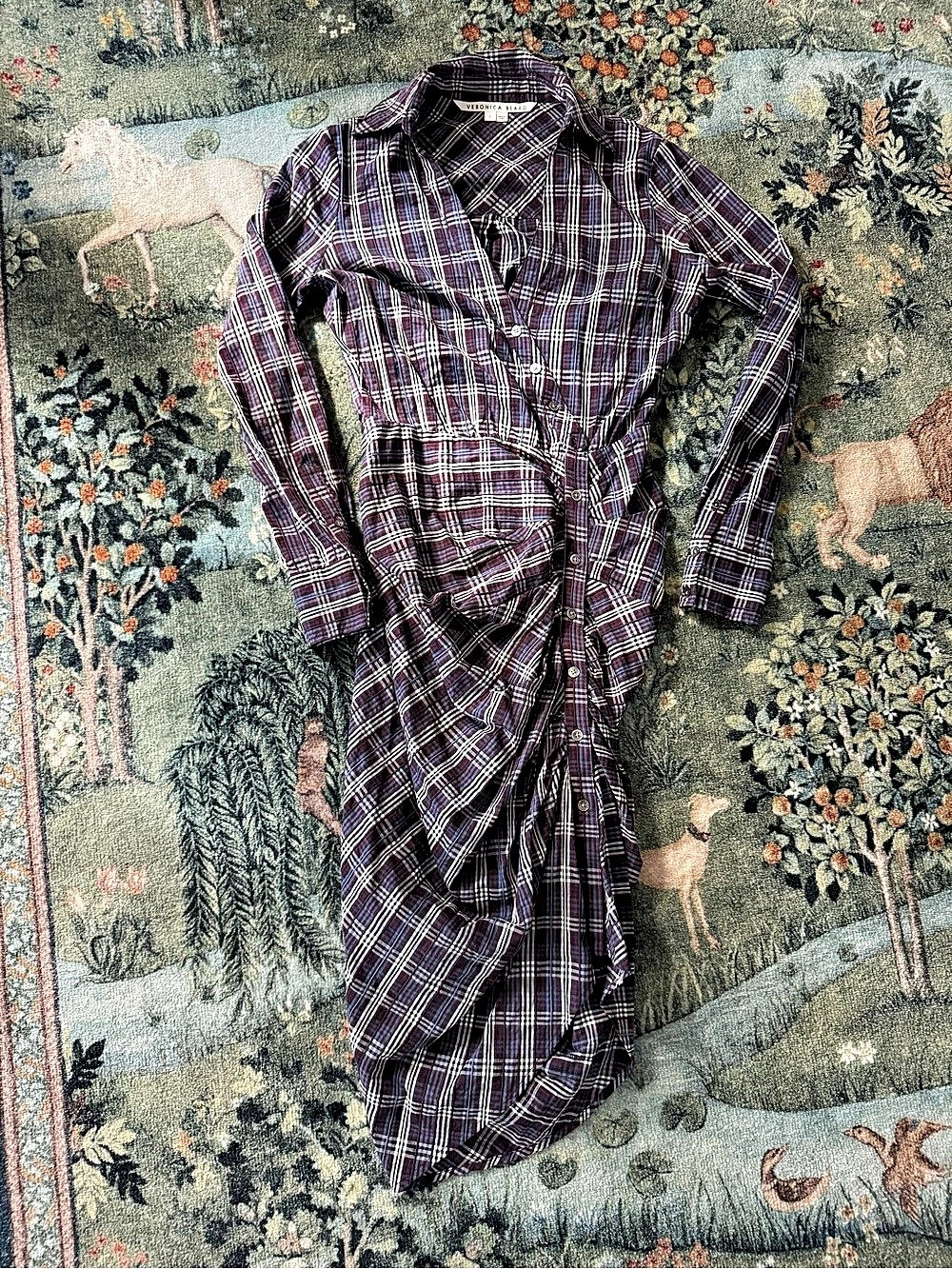 Veronica Beard Perenna Plaid Shirtdress Size 2 - Picture 2 of 8